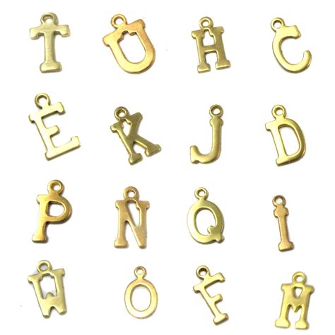 Alphabet I pendant in brass 